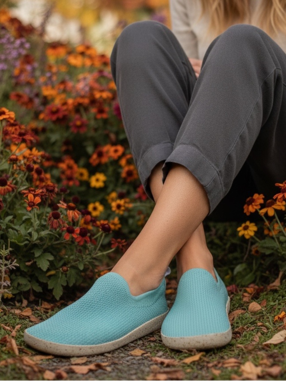 NWT As Portuguesas Mint Knit Cork Slip Ons Size 38/8